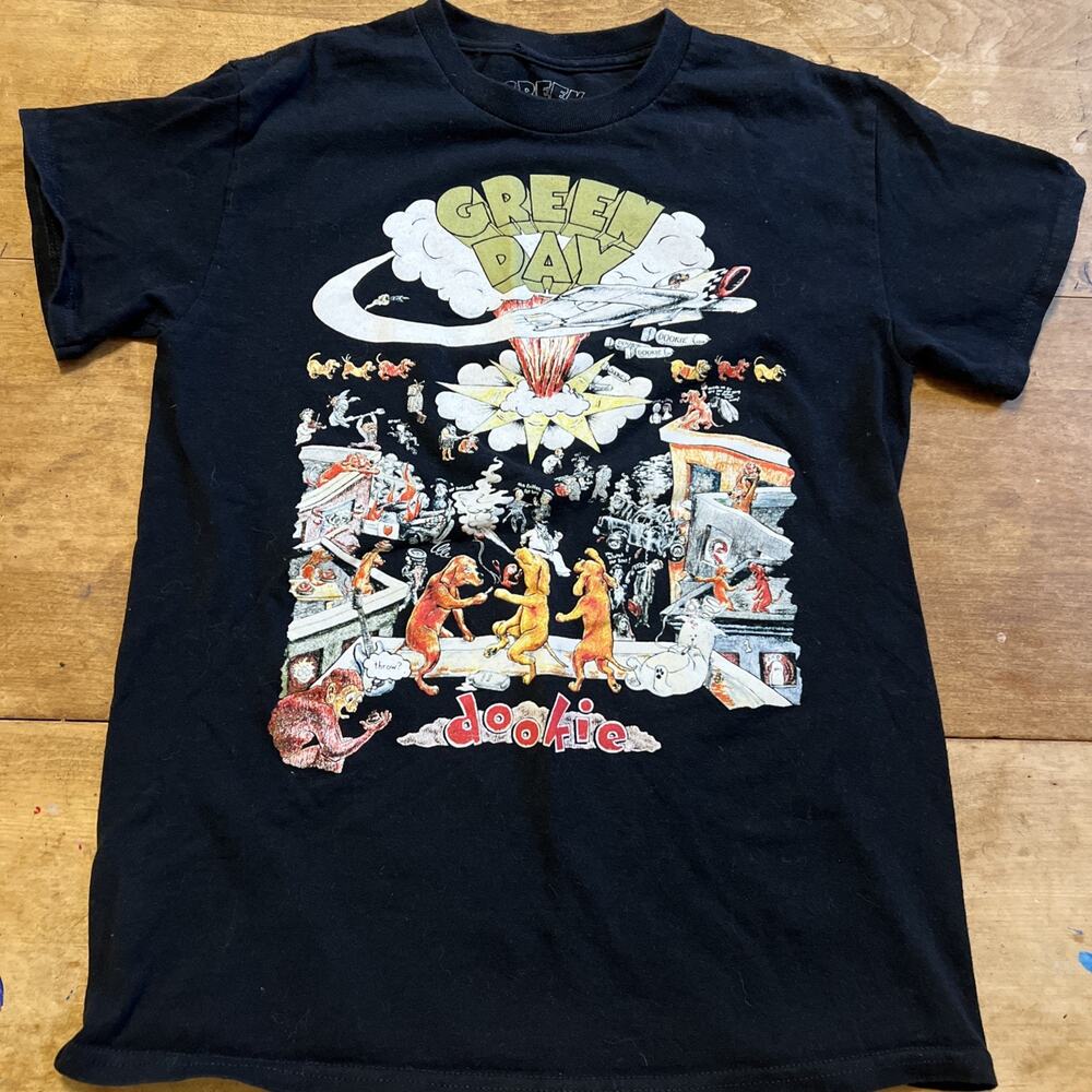 Green Day Shirt Adult Size Small Black Dookie Punk Rock Band Merchandise Mens